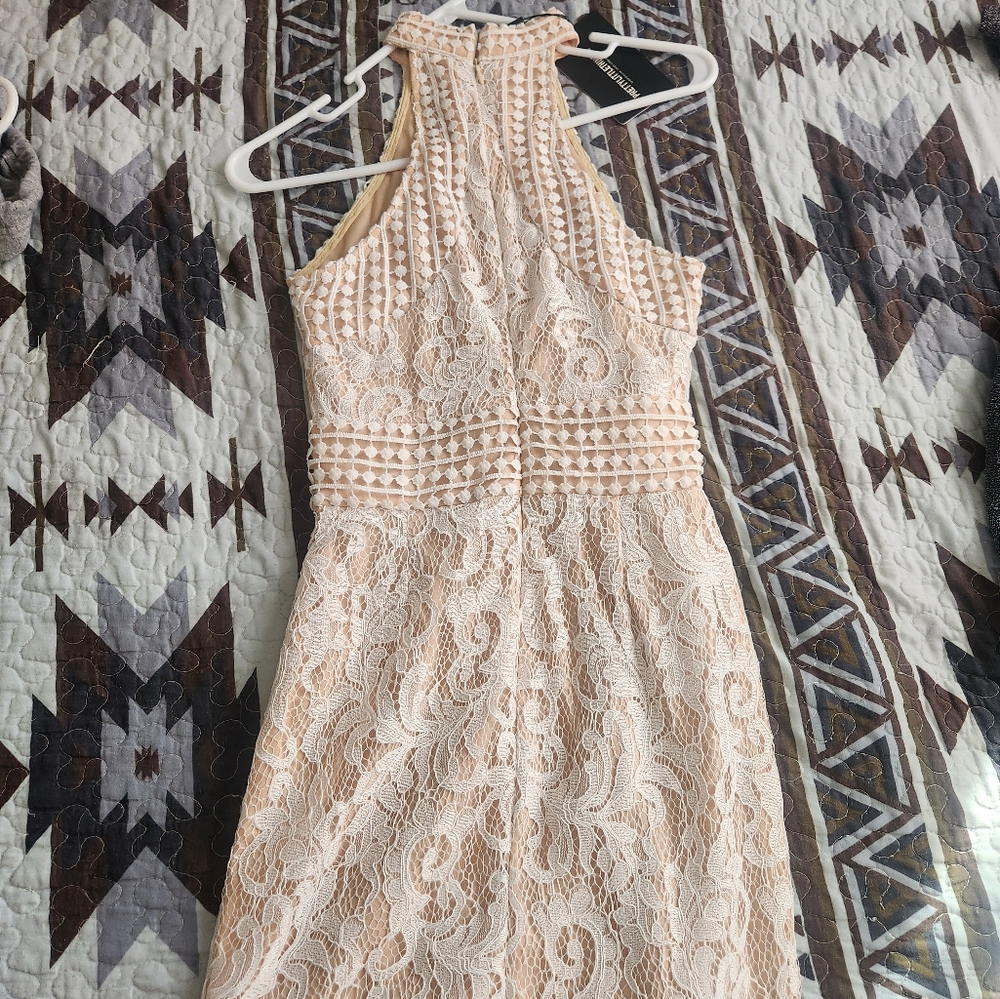 Pretty Little Thing White High Neck Bodycon Dress